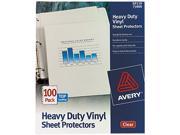Avery 73900 Top Load Vinyl Sheet Protectors Heavy Gauge Letter Clear 100 Box