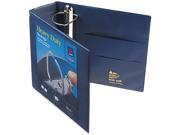 Avery 79804 Nonstick Heavy Duty EZD Reference View Binder 4 Capacity Navy Blue