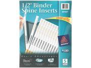 Avery 89101 Custom Binder Spine Inserts 1 2 Spine Width 16 Inserts Sheet 5 Sheets Pack