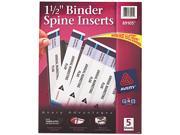 Avery Dennison Custom Binder Spine Inserts 1 1 2 Spine Width 5 Inserts Sheet 5 Sheets Pack