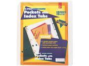 Cardinal 84010 Ring Binder Divider Pockets With Index Tabs 8 1 2 x 11 Clear 5 Pack