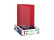 Oxford 55811 Clear Front Report Cover Tang Clip Letter 1 2 Capacity Red 25 Box