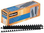 52325 Fellowes Plastic Comb Bindings 3 8 Diameter 55 Sheet Capacity Black 100 Combs Pack