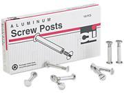 Charles Leonard 3706L Post Binder Aluminum Screw Posts 3 16 Diameter 1 Long 100 Box