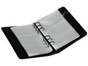 Samsill 81270 Regal Leather Business Card Binder Holds 120 2 x 3 1 2 Cards Black