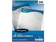 Wilson Jones 21441 Job Ticket Holder Non Glare Finish Clear Front Frosted Back 10 Pack