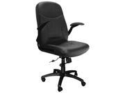 Mayline 6446AGBLT Big Tall Executive Pivot Arm Chair Black Leather