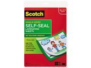 LS854SS 10 Scotch Self Sealing Laminating Sheets 6.0 mil 8 1 2 x 11 10 Pack