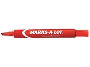 Marks A Lot 08887 Permanent Marker Large Chisel Tip Red Dozen