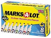 Marks A Lot Desk Style Dry Erase Markers Chisel Tip Assorted 8 Set