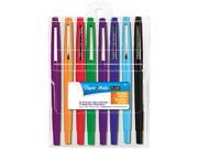 Paper Mate 89061 Point Guard Flair Porous Point Stick Pen Assorted Ink Medium 8 per Pack