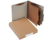 Acco 15056 Pressboard 25 Pt. Classification Folders Letter Six Section Mist Gray 10 Box