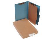 Acco 16024 Pressboard 25 Pt. Classification Folders Legal Four Section Sky Blue 10 Box