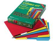 Ampad 16157 Combo Hanging File Folders 1 3 Tab Letter Assorted Colors 12 Sets Box