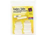 Avery 16221 Self Adhesive Tabs with White Printable Inserts One Inch Clear Tab 25 Pack