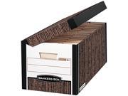 Bankers Box 00051 FastFold Flip Top File Storage Box Letter 12 1 8 x 24 x 10 Woodgrain 12 Ctn