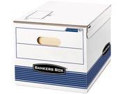 Bankers Box 0007101 Stor File Storage Box Letter Lgl 12w x 15d x 10h White Blue 12 Carton