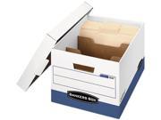 Bankers Box 0083601 R Kive Maximum Strength Storage Box Letter Lgl Locking Lid White Blue 12 Ctn