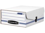 Bankers Box 48110 Liberty Binder Pak Storage Box Letter Snap Fastener White Blue