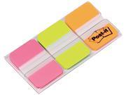 Post it 686 PGO Durable File Tabs 1 x 1 1 2 Assorted Fluorescent Colors 66 Pack