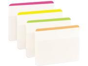 Post it 686F 1BB Durable File Tabs 2 x 1 1 2 Striped Assorted Fluorescent Colors 24 Pack