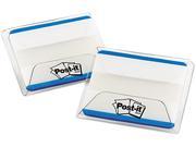 Post it 686F 50BL Durable File Tabs 2 x 1 1 2 Striped Blue 50 Pack