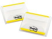 Post it 686F 50YW Durable File Tabs 2 x 1 1 2 Striped Yellow 50 Pack
