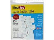Redi Tag 39017 Laser Printable Index Tabs 1 1 8 x 1 1 4 White 375 Pack