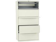 HON 885LL 800 Series Five Drawer Lateral File Roll Out Posting Shelves 36w x 67h Putty