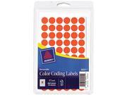 Avery 05051 Removable Self Adhesive Color Coding Labels 1 2in dia Neon Red 840 Pack
