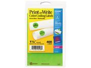 Avery 05498 Print or Write Removable Color Coding Labels 1 1 4in dia Neon Green 400 Pack