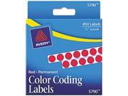 Avery 05790 Permanent Self Adhesive Color Coding Labels 1 4in dia Red 450 Pack
