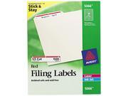 Avery 5066 Self Adhesive Laser Inkjet File Folder Labels White Red Border 1500 Box