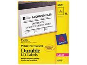 Avery 6579 Permanent ID Laser Labels 5 x 8 1 8 White 100 Pack