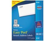 Avery 8195 Easy Peel Return Address Label 1.75 Width x 0.66 Length 1500 Pack Rectangle 60 Sheet Inkjet White