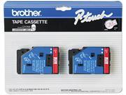 Brother TC 11 TC Tape Cartridges for P Touch Labelers 1 2w Red on Clear 2 Pack
