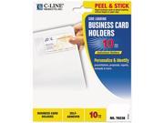 C line 70238 Self Adhesive Business Card Holders Side Load 3 1 2 x 2 Clear 10 Pack