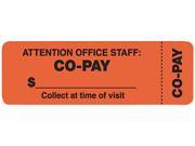 Tabbies 40566 Attention Office Staff Medical Labels 1 x 3 Orange 500 Roll