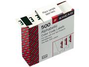 Smead 67075 A Z Color Coded Bar Style End Tab Labels Letter E Dark Green 500 Roll