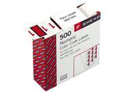 Smead 67371 Single Digit End Tab Labels Number 1 Red on White 500 Roll