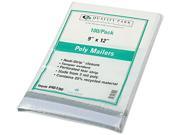 Quality Park 46190 Redi Strip Recycled Poly Mailer Side Seam 9 x 12 White 100 Pack