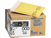 Sealed Air 10181 Jiffylite Self Seal Mailer Side Seam 000 4 x 8 Golden Brown 25 Carton