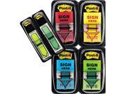 Post it Flags 680 SH4VA Flags in Dispenser 200 Sign Here 48 Arrow Flags Four Colors 248 Pack