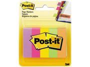 Post it Page Markers 670 5AN Page Markers Five Neon Colors 5 Pads of 100 Strips Each 500 Pack