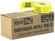 Redi Tag 91001 Message Right Arrow Flag Refills Sign Here Yellow 6 Rolls of 120 Flags