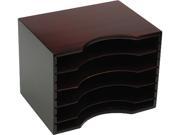 Safco 3626MH Wood Stackable Literature Sorter Five Sections 11 5 8 x 9 1 2 x 9 Mahogany