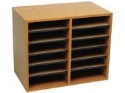 Safco 9420MO Wood Fiberboard Literature Sorter 12 Sections 19 5 8 x 11 7 8 x 16 1 8 Oak