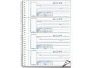 Rediform S16444W CL Spiralbound Unnumbered Money Receipt Book 2 3 4 x 7 Three Part 120 Sets Book