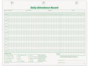 Tops 3284 Daily Attendance Card 8 1 2 x 11 50 Forms