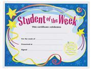 Student of the Week Certificates 8 1 2 x 11 White Border 30 Pack